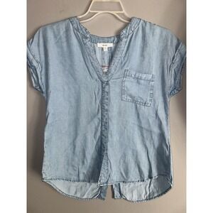 Mine Denim Women's Medium Washed V-Neck Blouse NWOT Size Small